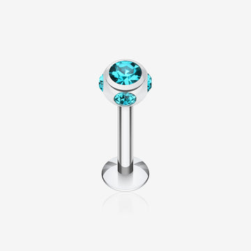Aurora Gem Ball Steel Labret-Teal